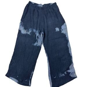 Kedziorek cropped black gray tie dye pants lagenlook Euro size 44 US XL